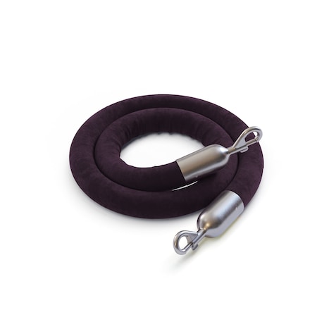 Montour Line Velvet Rope Purple With Satin Stainless Snap Ends 10ft.Cotton Core PVR150-100-PE-SE-SS